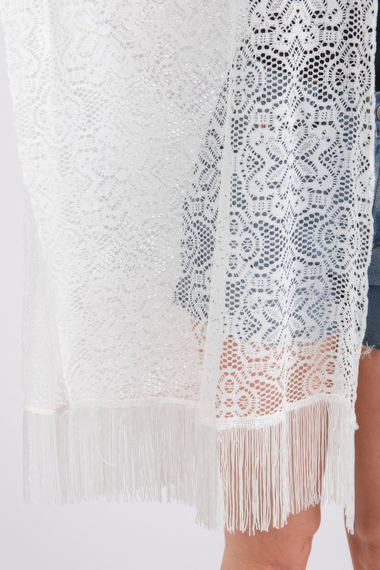 Flower Pattern Crochet Lace Tassel Cover Up | Mixtshop LLC