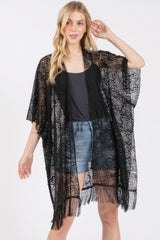 Flower Pattern Crochet Lace Tassel Cover Up | Mixtshop LLC