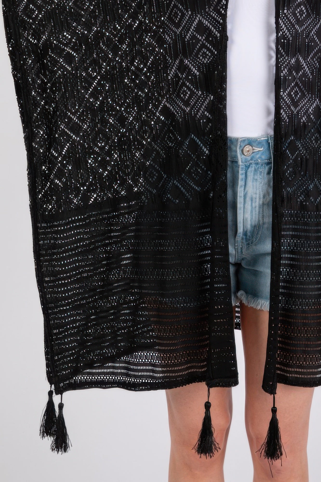 Geometric Pattern Tassel Cover Up | Mixtshop LLC