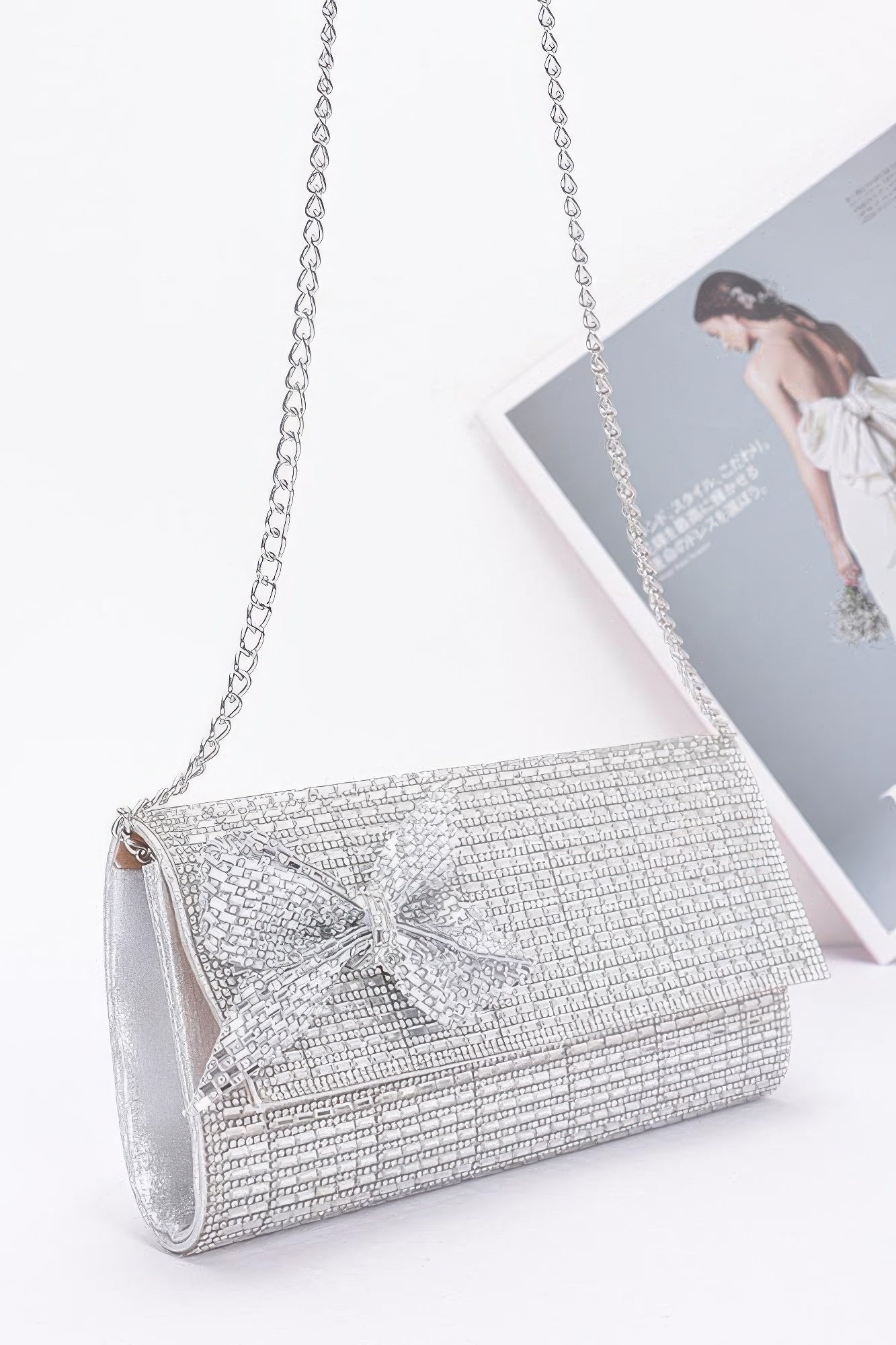 Rhinestone Party Clutch W/ Rhinestone Bow | Mixtshop LLC