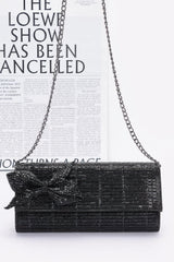 Rhinestone Party Clutch W/ Rhinestone Bow | Mixtshop LLC