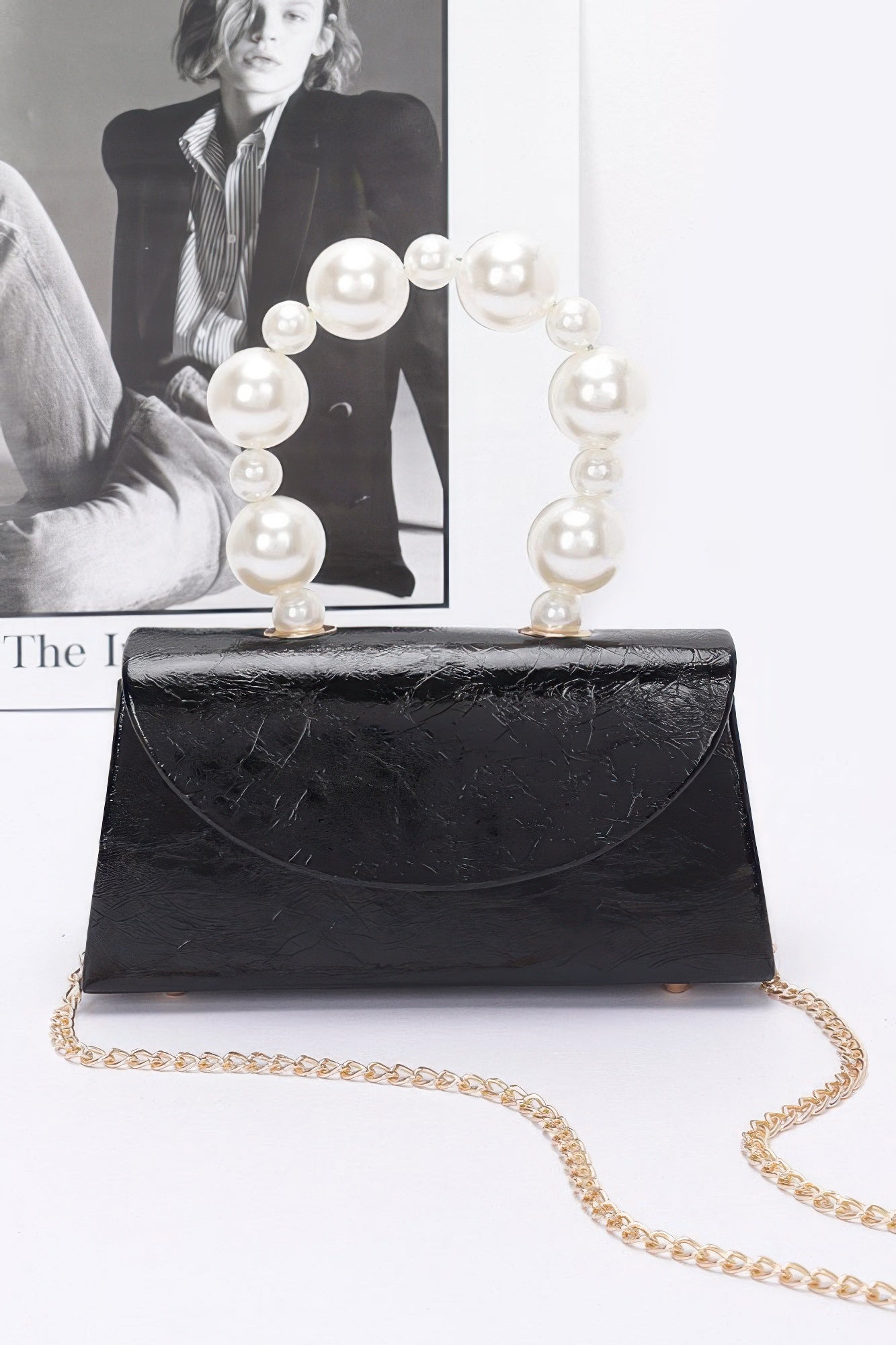 Metallic Pearl Handle Flap Bag | Mixtshop LLC