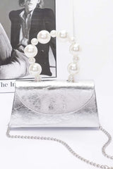 Metallic Pearl Handle Flap Bag | Mixtshop LLC