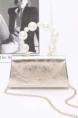 Metallic Pearl Handle Flap Bag | Mixtshop LLC