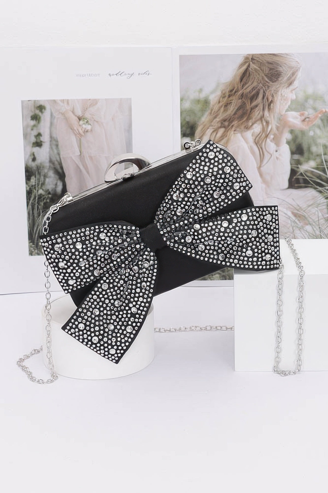 Rhinestone Hotfix Ribbon Nylon Hard Case Clutch | Mixtshop LLC