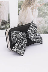 Rhinestone Hotfix Ribbon Nylon Hard Case Clutch | Mixtshop LLC