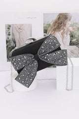 Rhinestone Hotfix Ribbon Nylon Hard Case Clutch | Mixtshop LLC