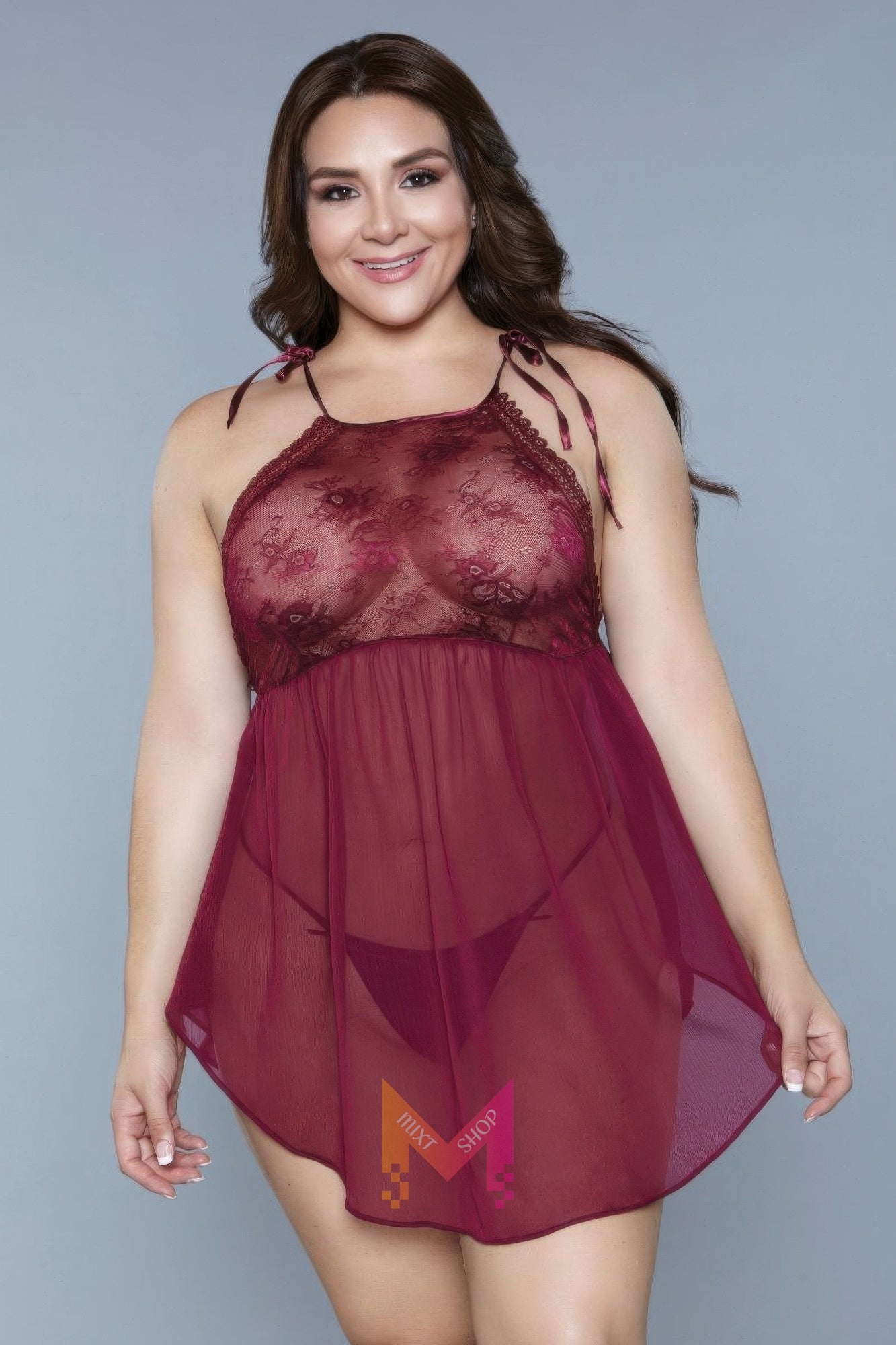 Alana Chemise Burgundy | Mixtshop LLC