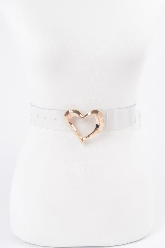 Heart Shape Metal Buckle Clear Belt | Mixtshop LLC