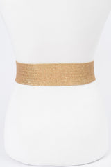 Multi Stone Metallic Straw Stretch Belt | Mixtshop LLC