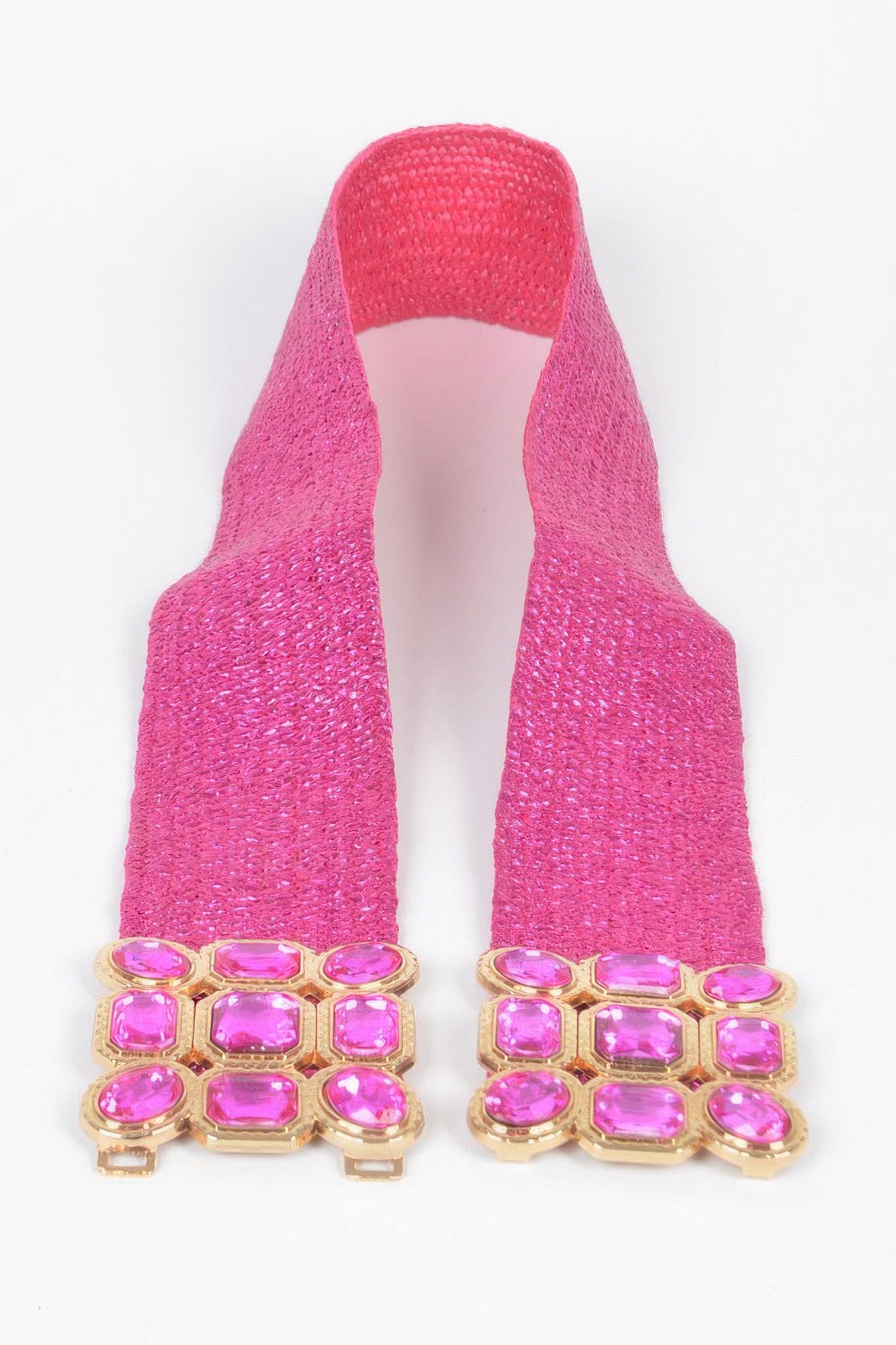 Multi Stone Metallic Straw Stretch Belt | Mixtshop LLC