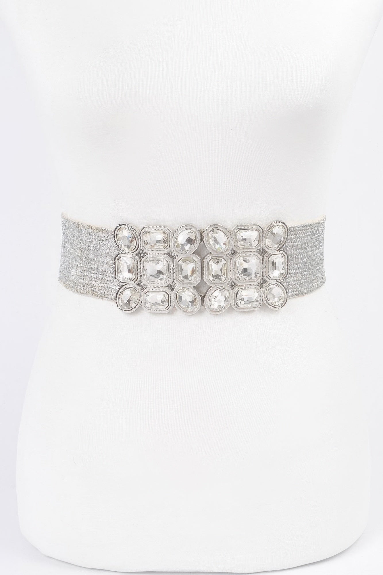 Multi Stone Metallic Straw Stretch Belt | Mixtshop LLC