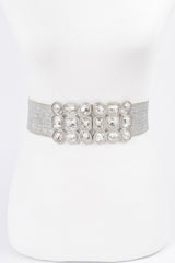 Multi Stone Metallic Straw Stretch Belt | Mixtshop LLC