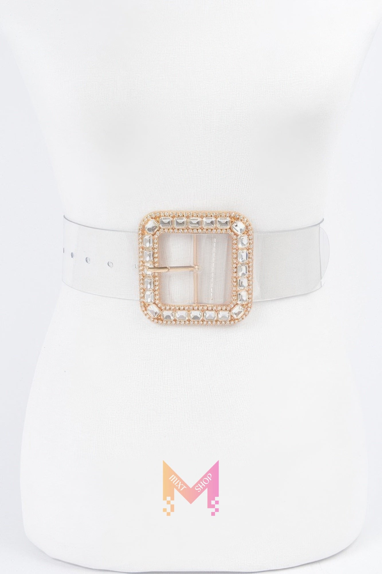 Stone Metal Buckle Clear Belt | Mixtshop LLC
