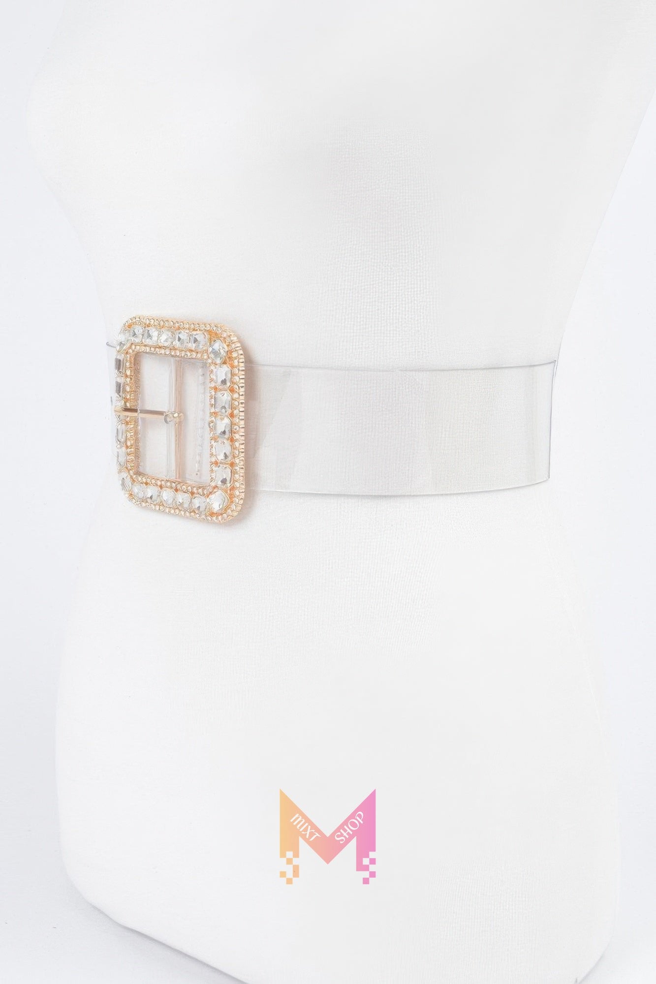 Stone Metal Buckle Clear Belt | Mixtshop LLC