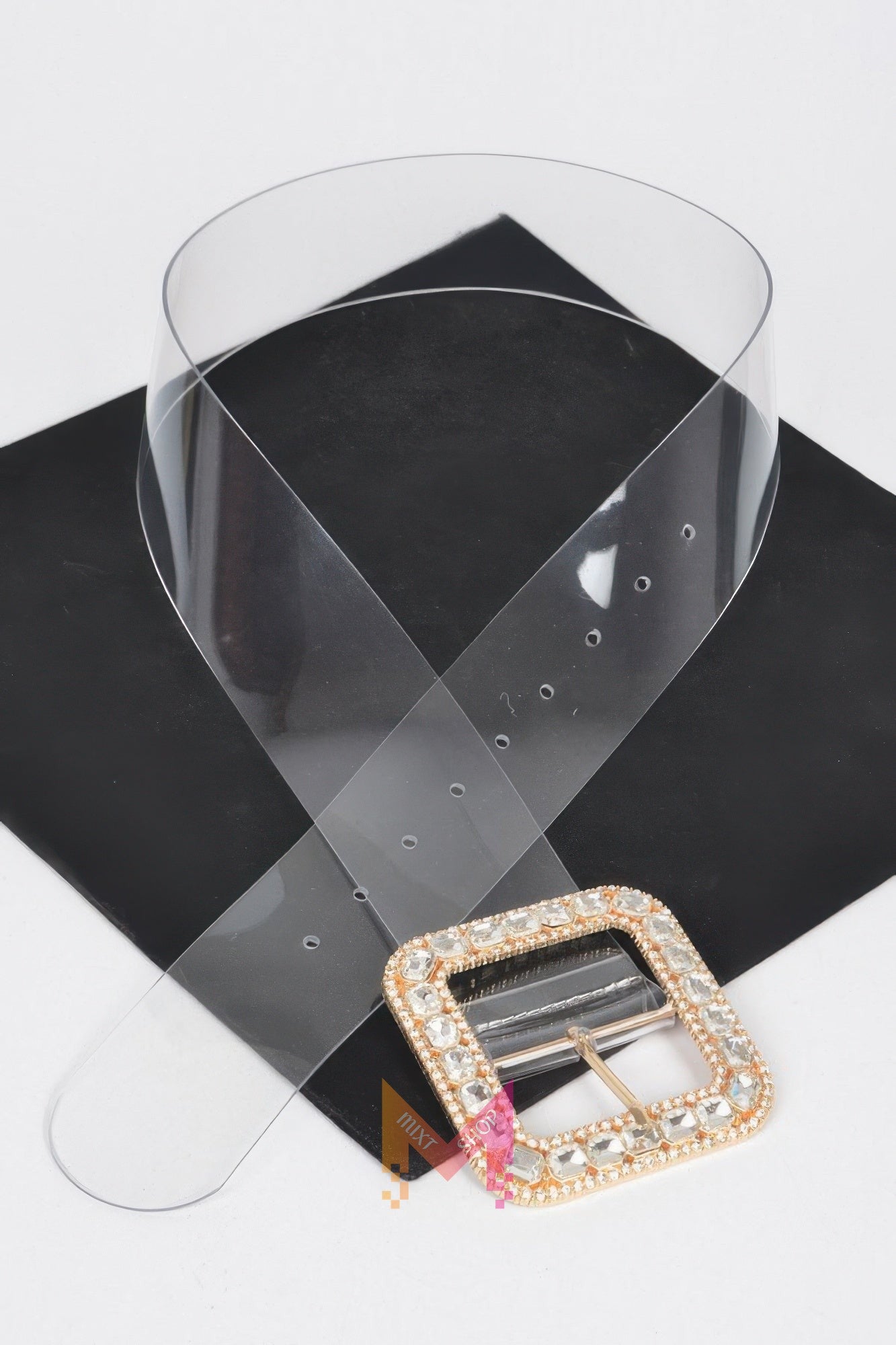 Stone Metal Buckle Clear Belt | Mixtshop LLC