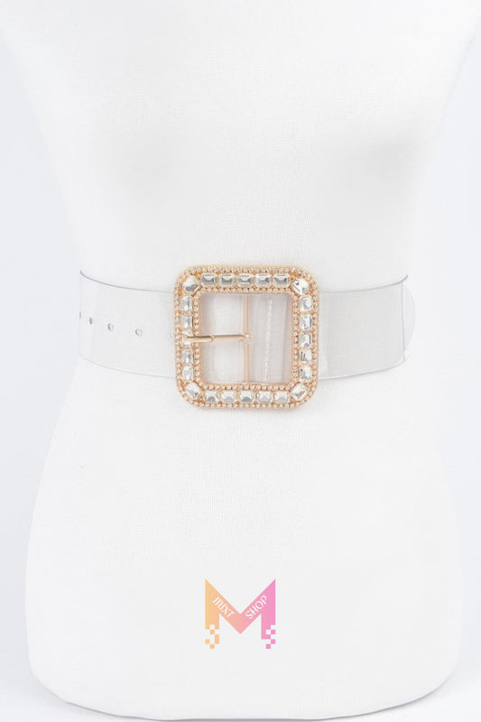 Stone Metal Buckle Clear Belt | Mixtshop LLC
