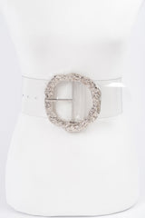 Big Vintage Round Metal Buckle Clear Belt | Mixtshop LLC