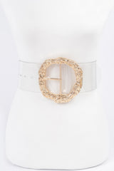 Big Vintage Round Metal Buckle Clear Belt | Mixtshop LLC