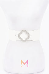 Faux Leather Metal Metal Buckle Stretch Belt | Mixtshop LLC