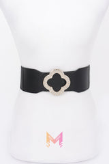 Faux Leather Metal Metal Buckle Stretch Belt | Mixtshop LLC