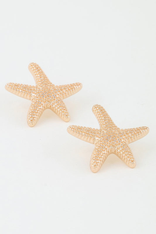 Hammered Starfish Stud Earrings | Mixtshop LLC