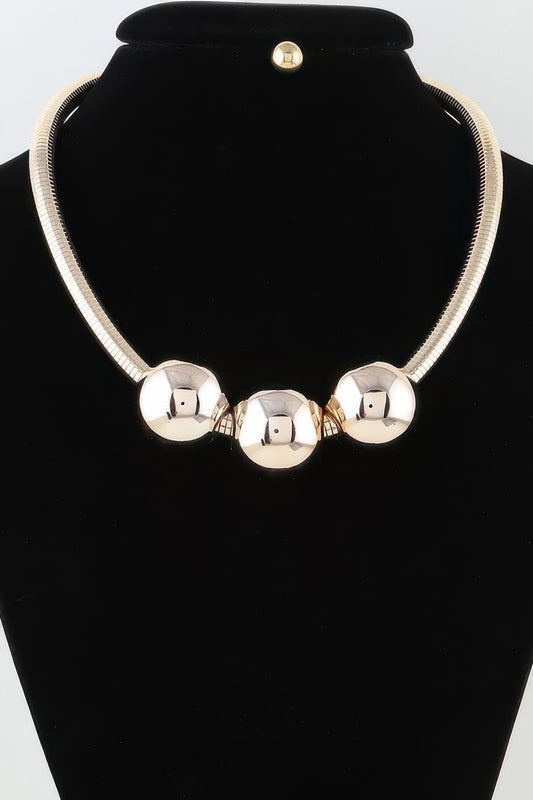 Triple Shiny Bead Statement Necklace | Mixtshop LLC