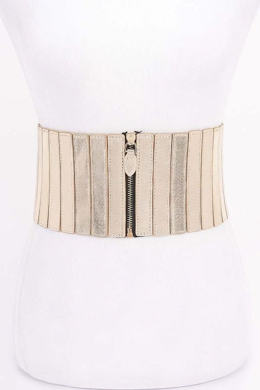 Multi Pu Zip Front Elastic Belt | Mixtshop LLC