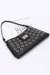 Faux Leather Eyelet Studded Shoulder Bag | Mixtshop LLC