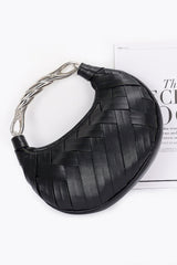 Faux Leather Braided Metal Handle Clutch | Mixtshop LLC