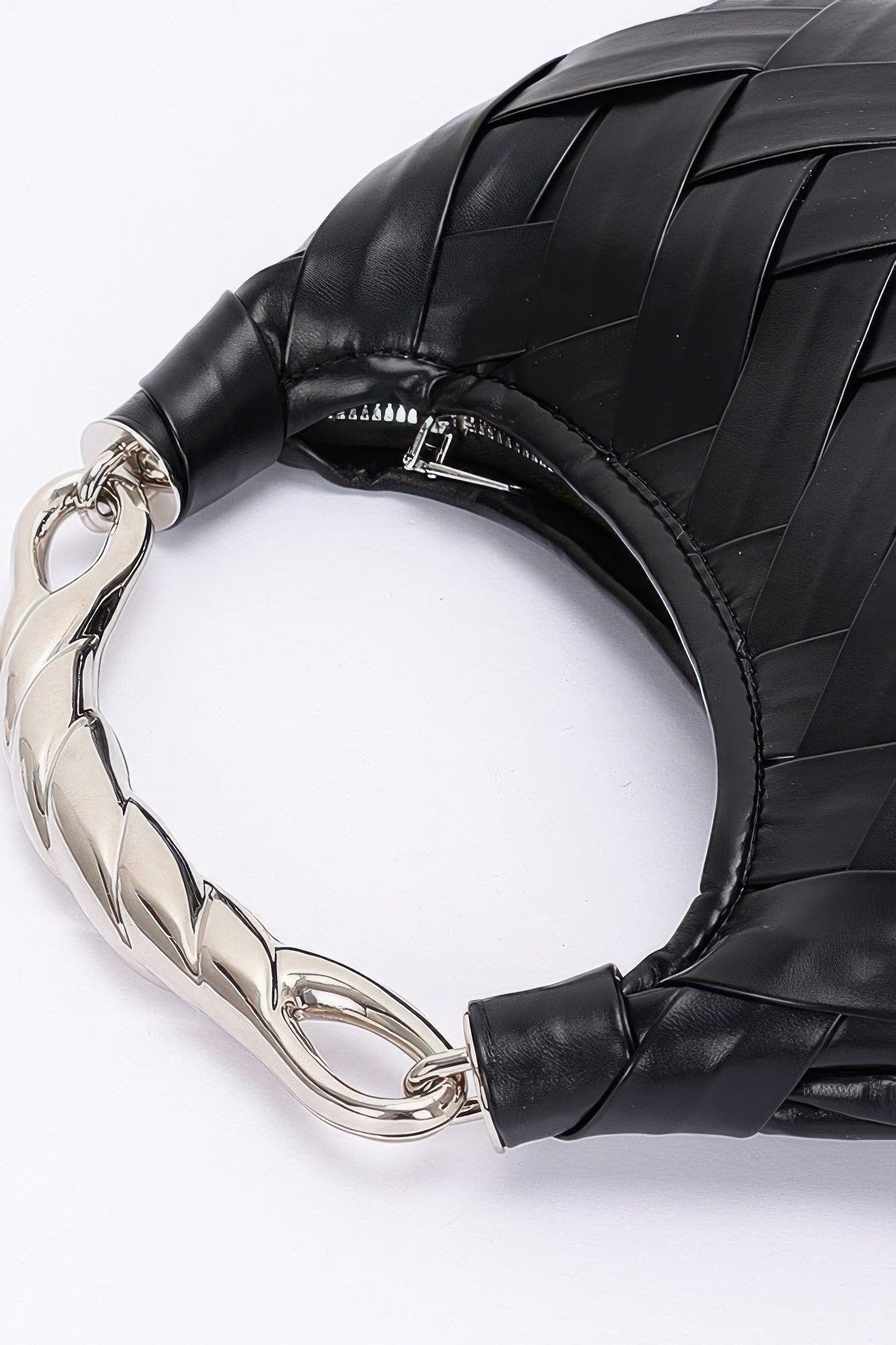 Faux Leather Braided Metal Handle Clutch | Mixtshop LLC