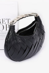 Faux Leather Braided Metal Handle Clutch | Mixtshop LLC