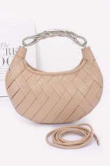 Faux Leather Braided Metal Handle Clutch | Mixtshop LLC