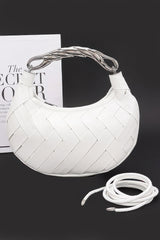 Faux Leather Braided Metal Handle Clutch | Mixtshop LLC
