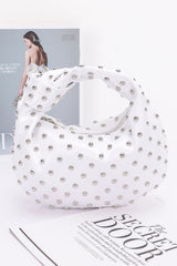 Satin Metal Studded Hobo Bag | Mixtshop LLC
