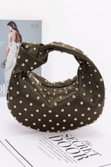 Satin Metal Studded Hobo Bag | Mixtshop LLC
