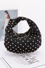 Satin Metal Studded Hobo Bag | Mixtshop LLC