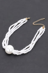 Multi Faux Pearl Chain Necklace | Mixtshop LLC