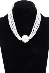 Multi Faux Pearl Chain Necklace | Mixtshop LLC