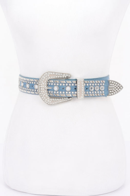 Rhinestone Metal Studded Multi Metal Belt | Mixtshop LLC