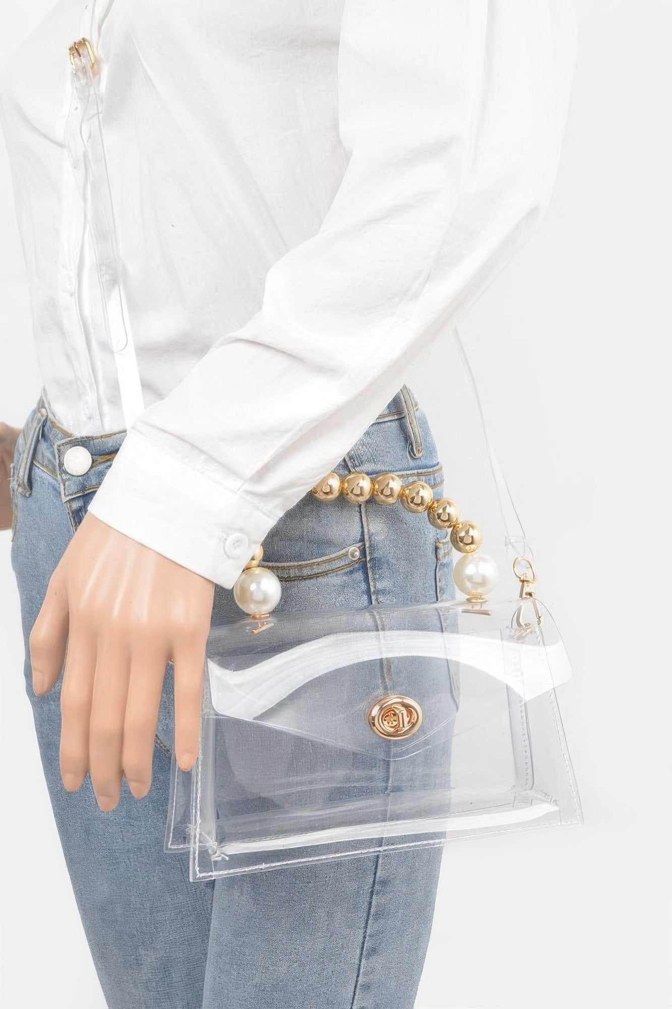 Transparent Ccb Handle Flap Clutch | Mixtshop LLC