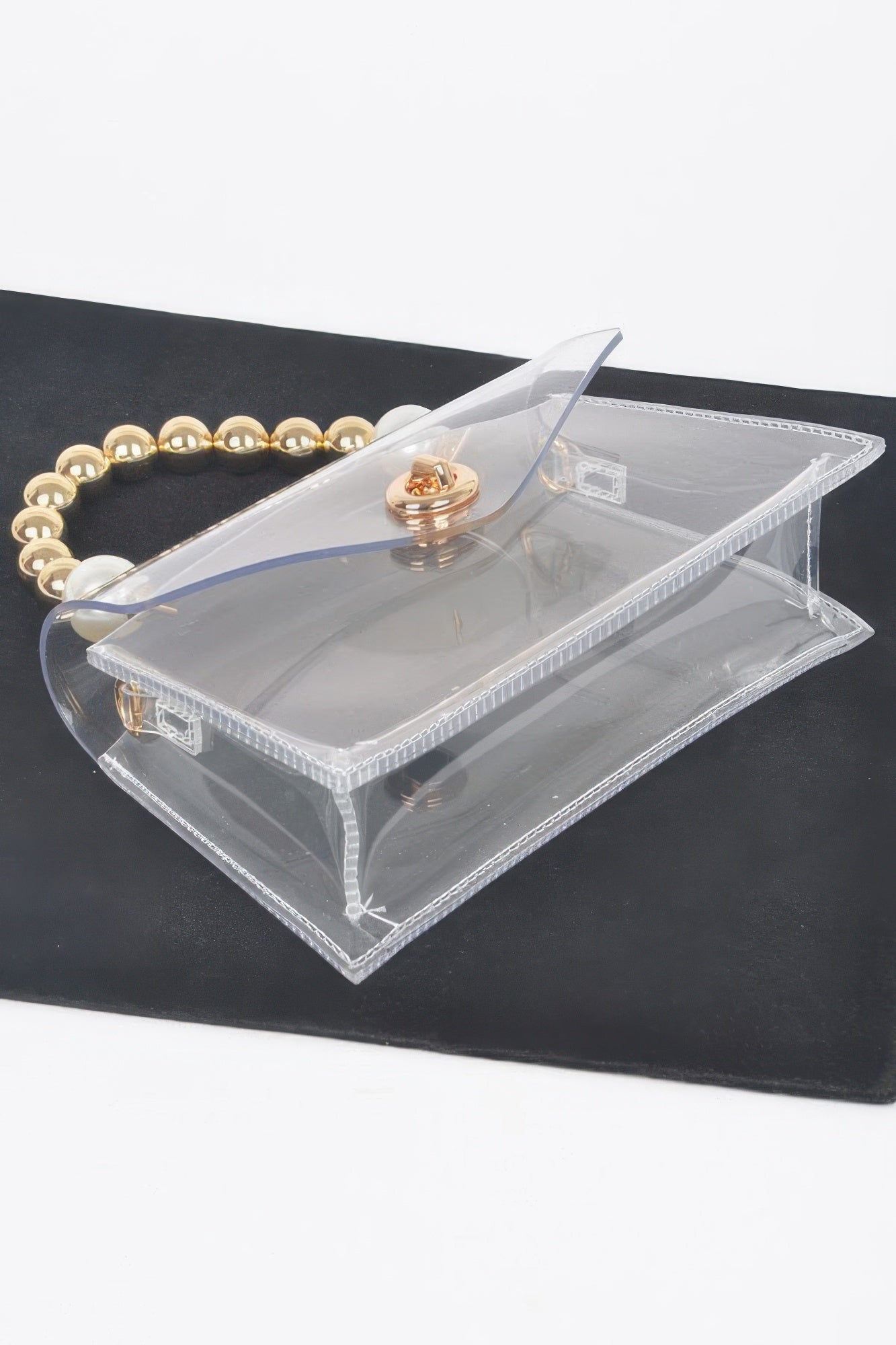 Transparent Ccb Handle Flap Clutch | Mixtshop LLC