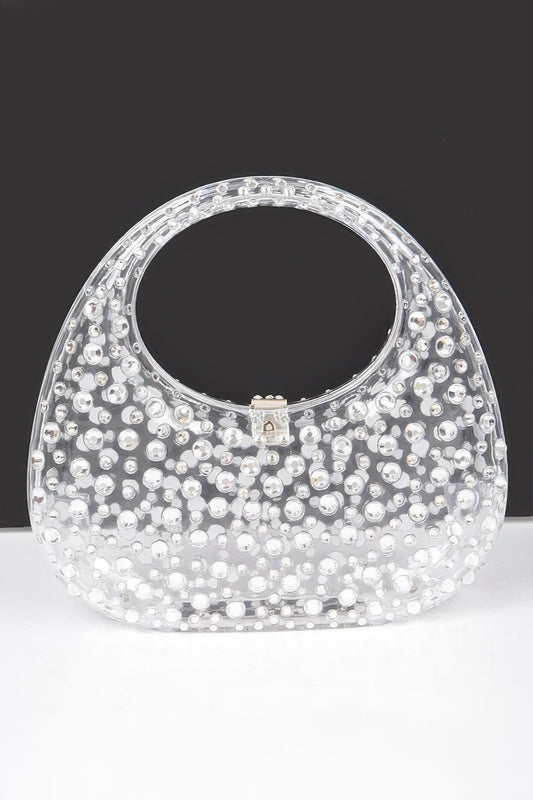 Rhinestone Hot Fix Clear Acrylic Clutch | Mixtshop LLC