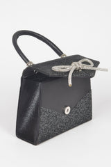 Rhinestone Ribbon Top Handle Bag | Mixtshop LLC