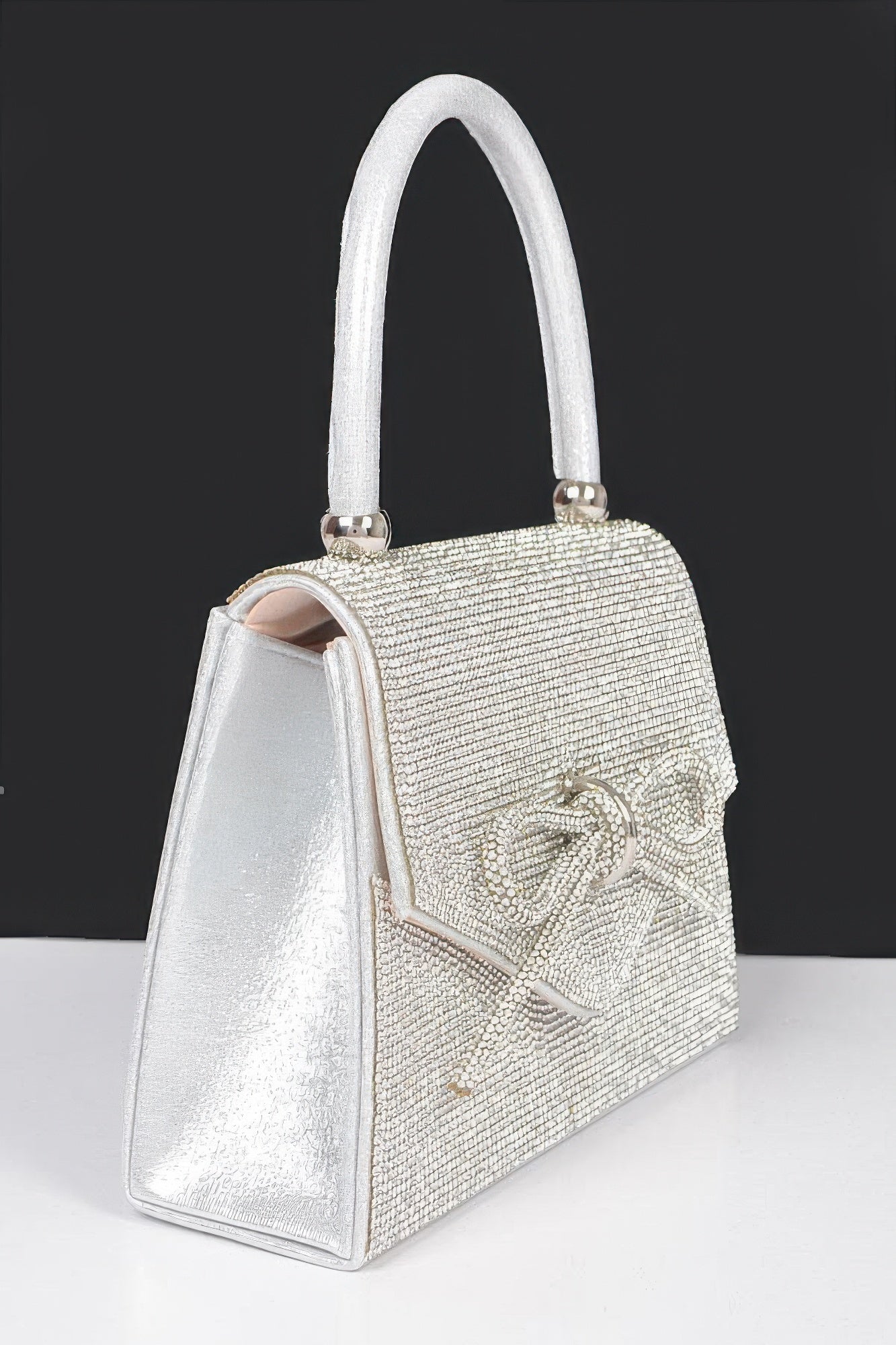 Rhinestone Ribbon Top Handle Bag | Mixtshop LLC