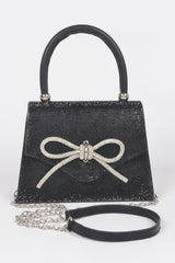 Rhinestone Ribbon Top Handle Bag | Mixtshop LLC