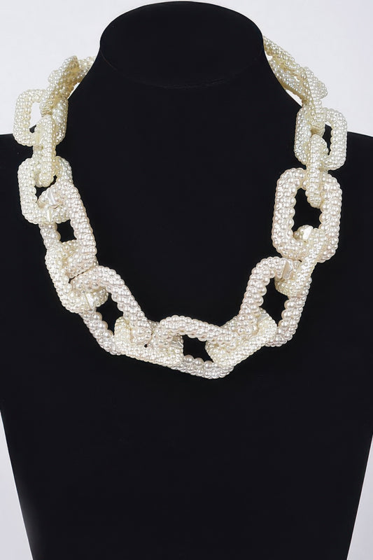 Faux Pearl Link Chain Necklace | Mixtshop LLC
