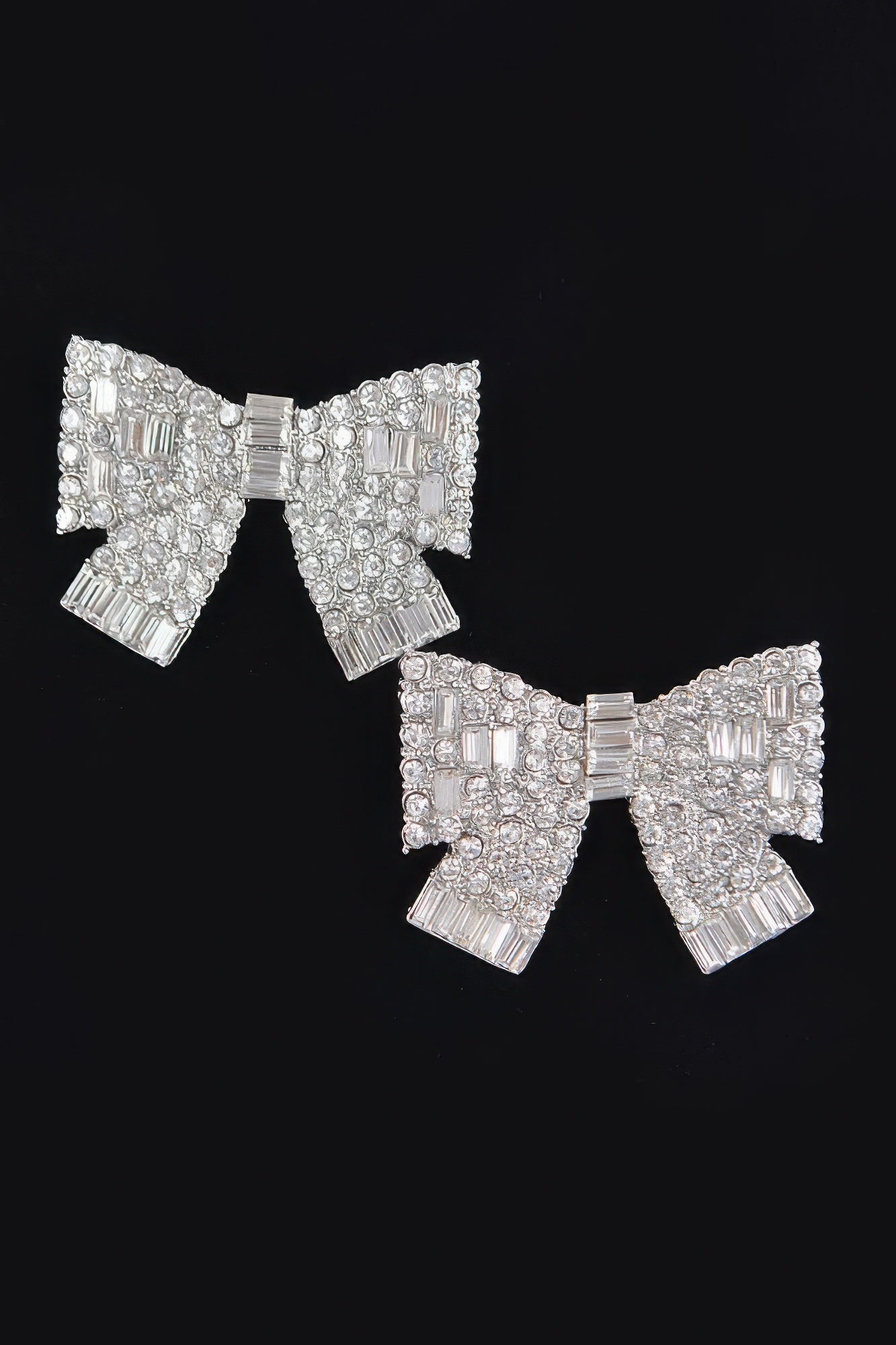 Ribbon Shape Rhinestone Earrings | Mixtshop LLC