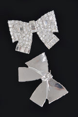 Ribbon Shape Rhinestone Earrings | Mixtshop LLC