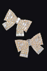 Ribbon Shape Rhinestone Earrings | Mixtshop LLC